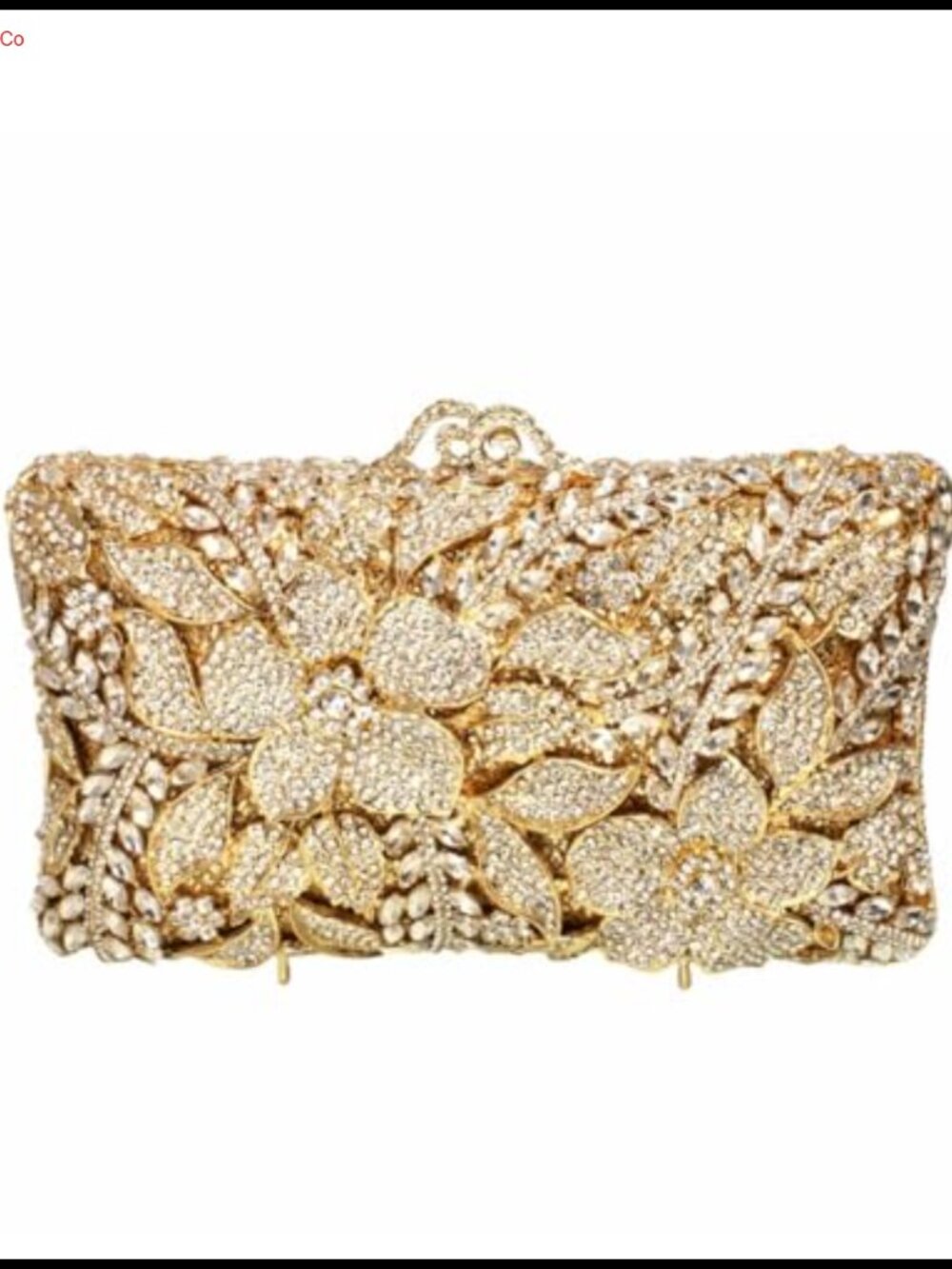 Floral Crystal Rhinestone Clutch Evening Bag Sparkling Wedding Prom Party Purse